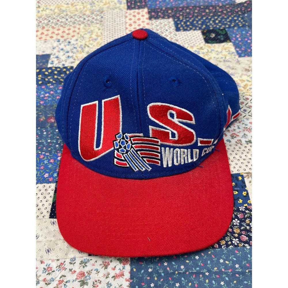 USA World Cup 1994 Soccer Snapback Hat Apex One Spell Out 90s VTG